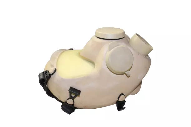 DEFECTIVE TAN French ARF Military Gas Mask