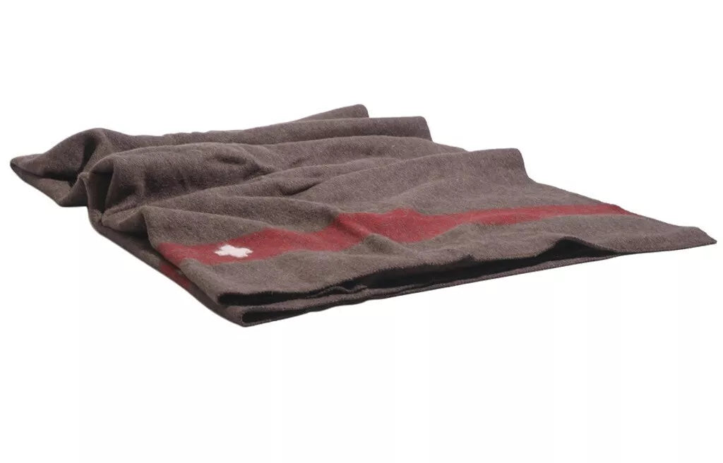 Swiss Military Repro Brown 100% Wool Blanket Made in Italy