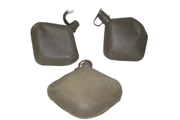 Lot of 3 U.S. Military 2 Quart Collapsible Canteens