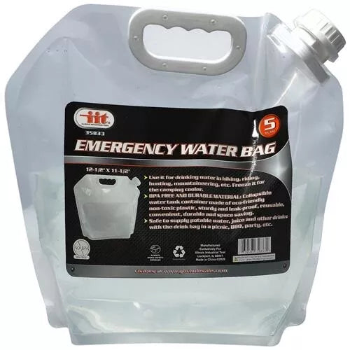 CLOSEOUT Emergency 5 Quart Collapsible Water Bag