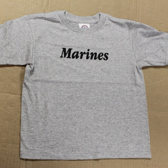 Kid's Marines Screen Print Toddler Gray Unisex T-Shirt 2T to 5/6