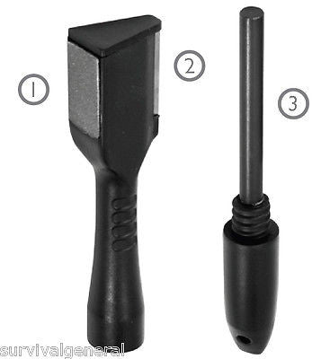 3-In-1 Survival Tool Carbide Knife Sharpener Diamond File Flint Starter Metal