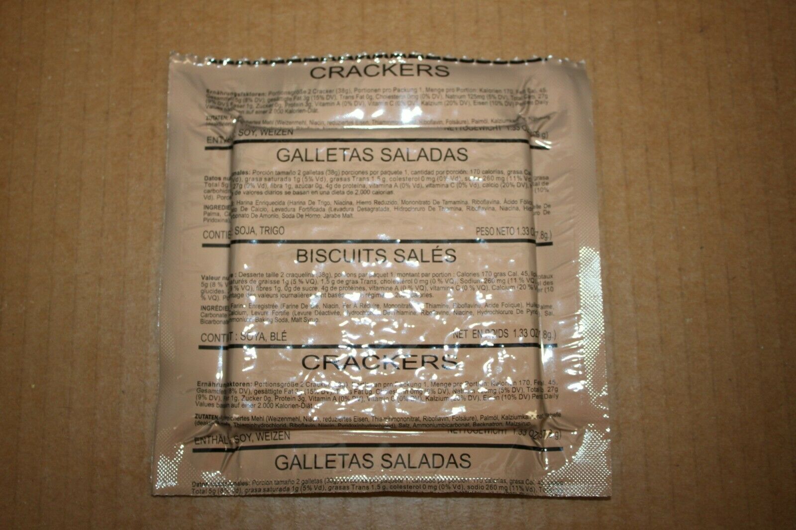 6 pk MRE 4x4 Salted Crackers Side MRE Entree 12 Crackers Total Snack US