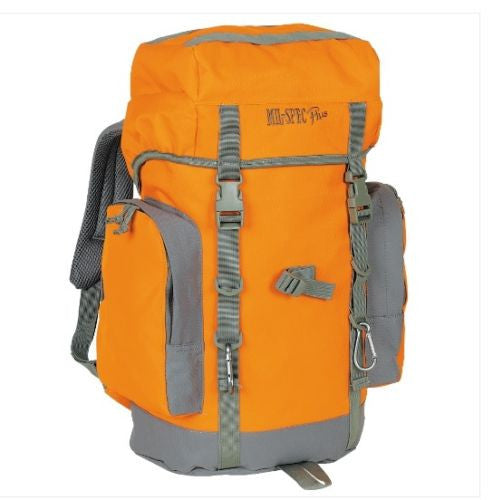Mil-Spec Adventure Gear Mil-Pack 25 Liter Camping Survival Hiking Backpack Pack (Orange/Gray)