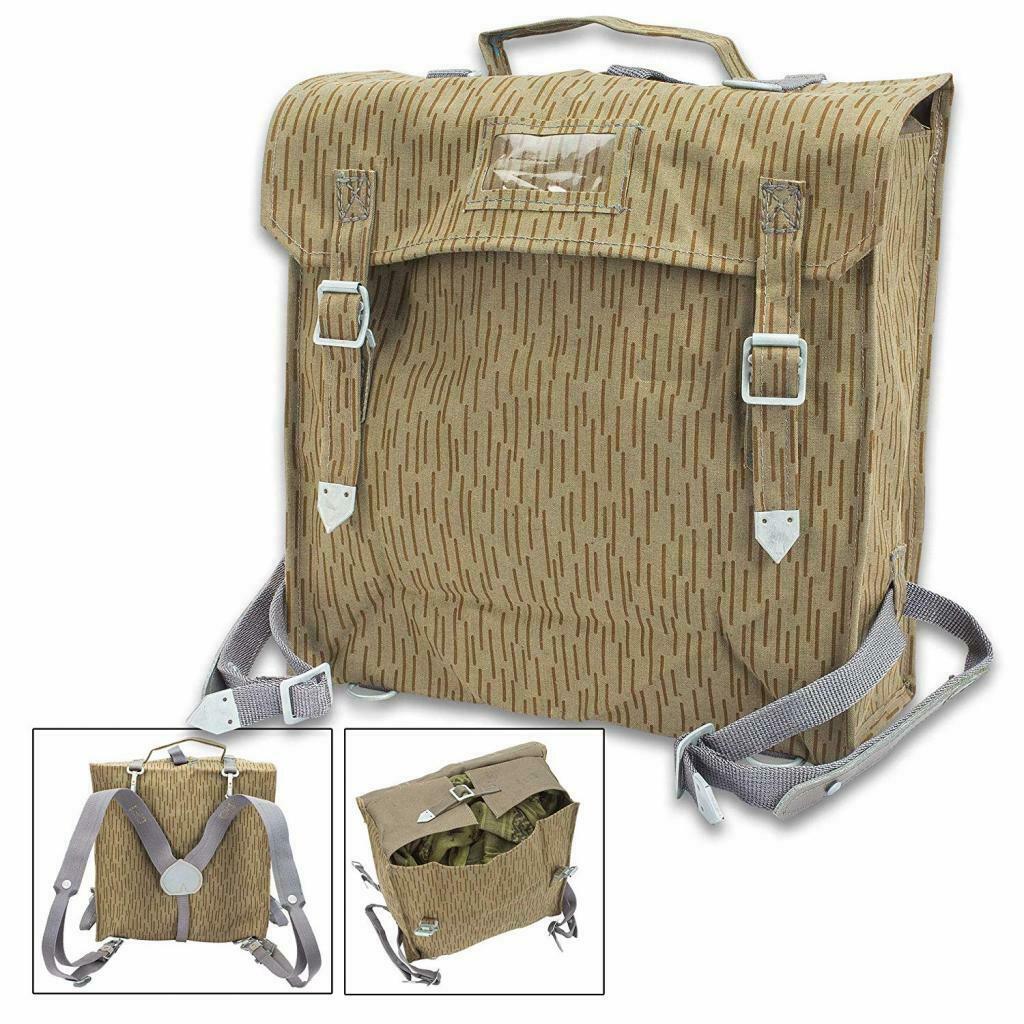 Genuine East German Army Military Rucksack Pack DDR NVA Raindrop Camo Backpack