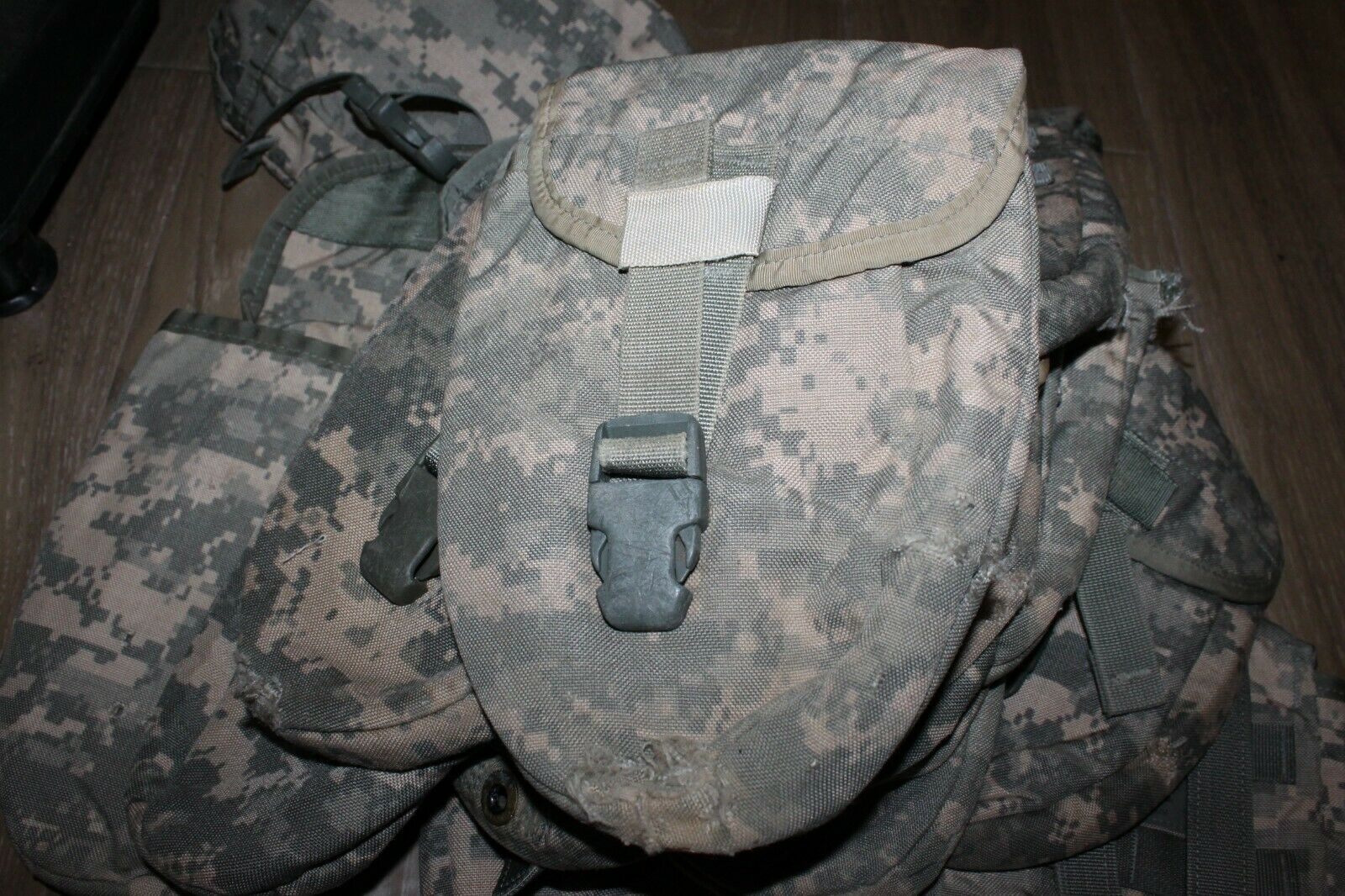 (2) MOLLE Entrenching E-Tool Carrier Pouch ACU Camo Utility Fanny Pack USA Damage