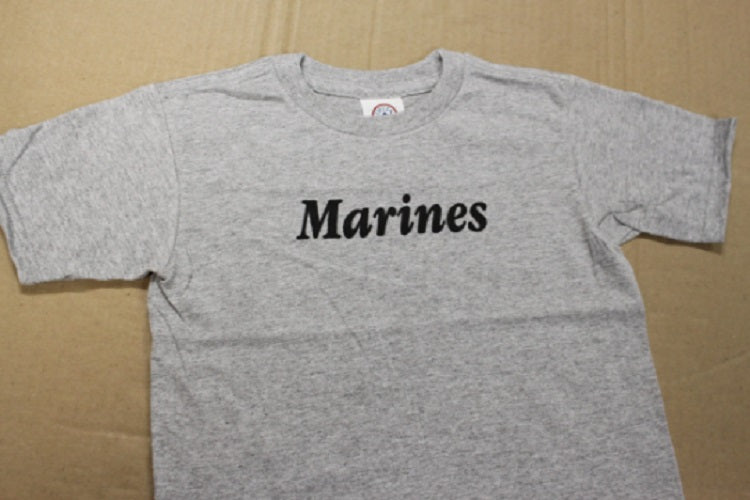 Kid's Marines Screen Print Toddler Gray Unisex T-Shirt 2T to 5/6