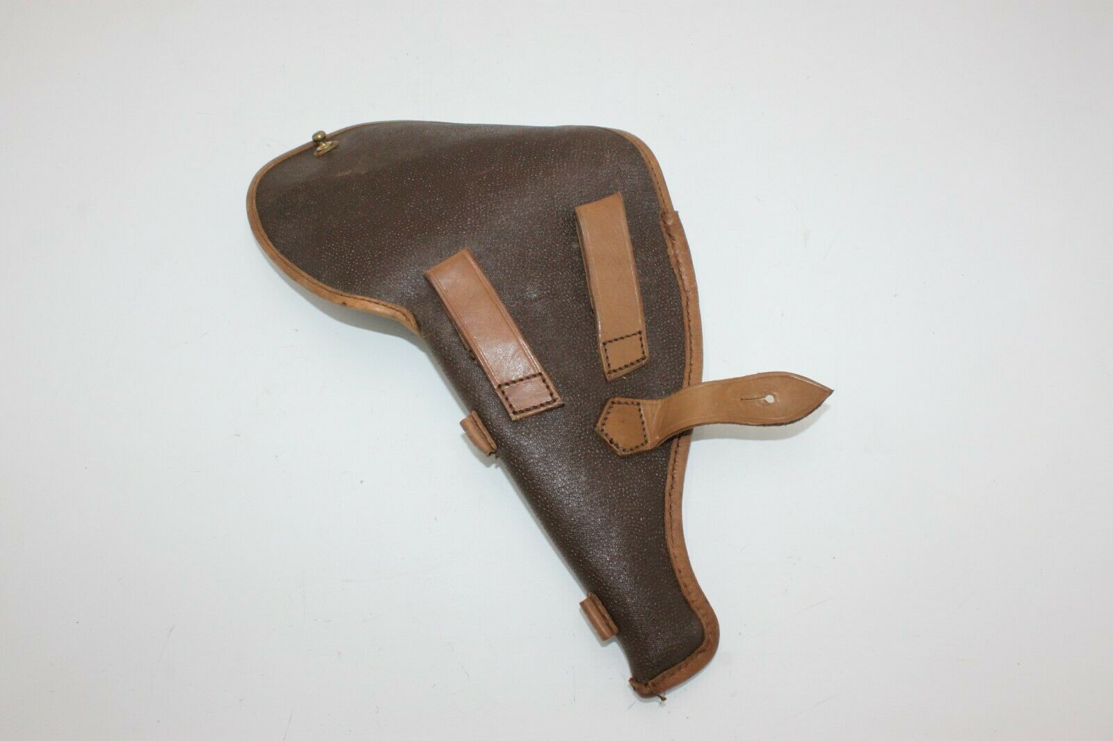 Original Soviet M1895 Nagant Revolver Belt Holster Brown Leather Marked Russian