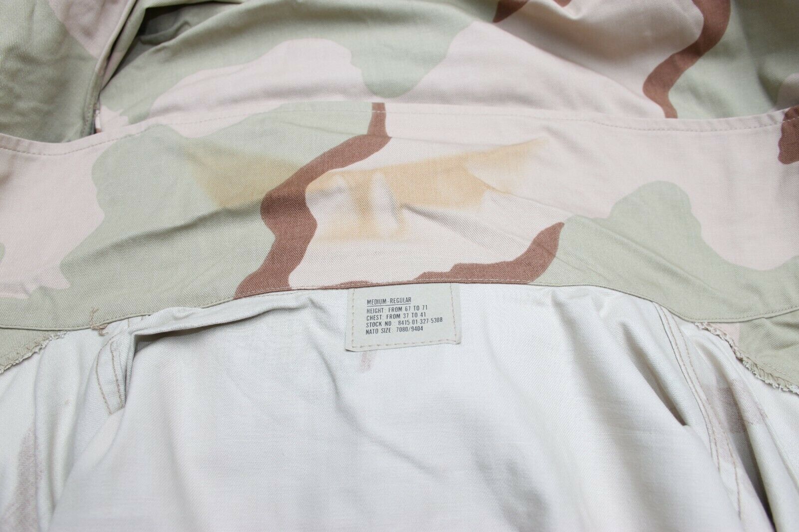 NEW w/ Stains USGI Medium Reg 3 Color Desert Camo Field Combat Shirt BDU Military US Army USA NYCO