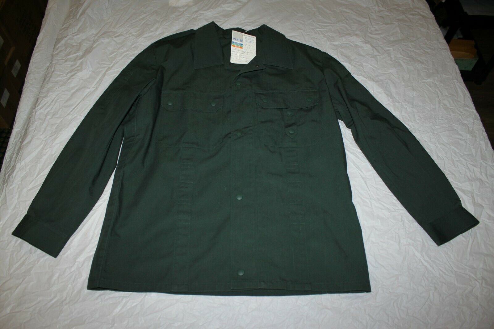 German Military Firmen NR 524 Button Zipper Shirt ZOLL Officer Green Euro 50