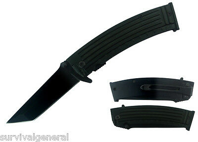 4" Super Knife Spring Assisted Pocket Knife Magazine Style Black