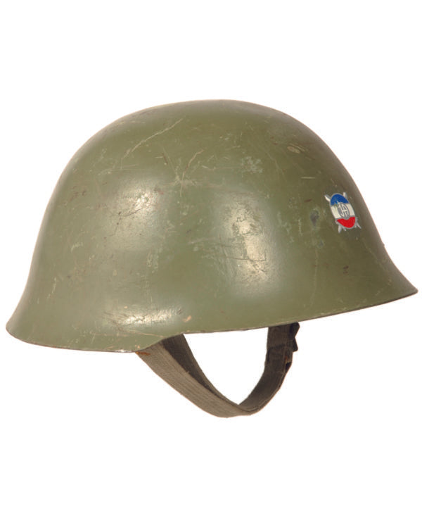 Used Serbian Yugoslav M59/85 Military Surplus Steel Helmet w/ Straps