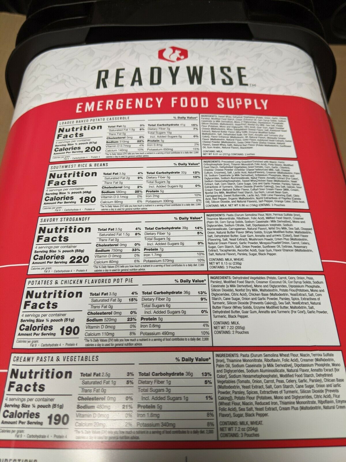 ReadyWise Emergency Natural Disaster Survival Food SHTF Entrees 25 YSL Family US