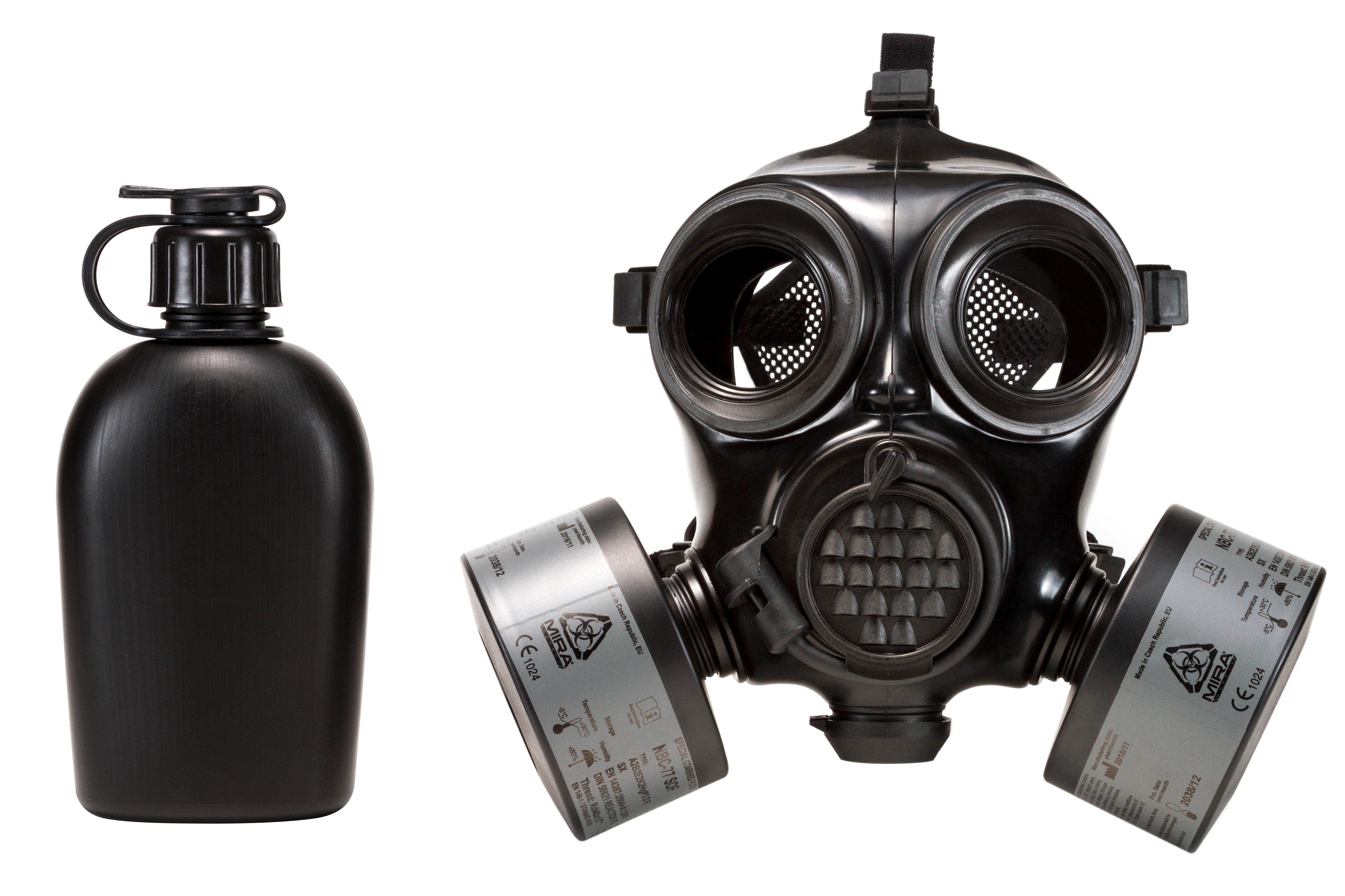 MIRA Safety CM-7M Military Gas Mask w/ Canteen - CBRN Protection Military Special Forces, Police Squads, and Rescue Teams