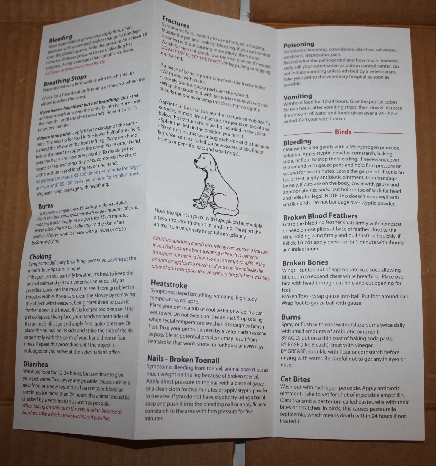 Pet Care First Aid Booklet