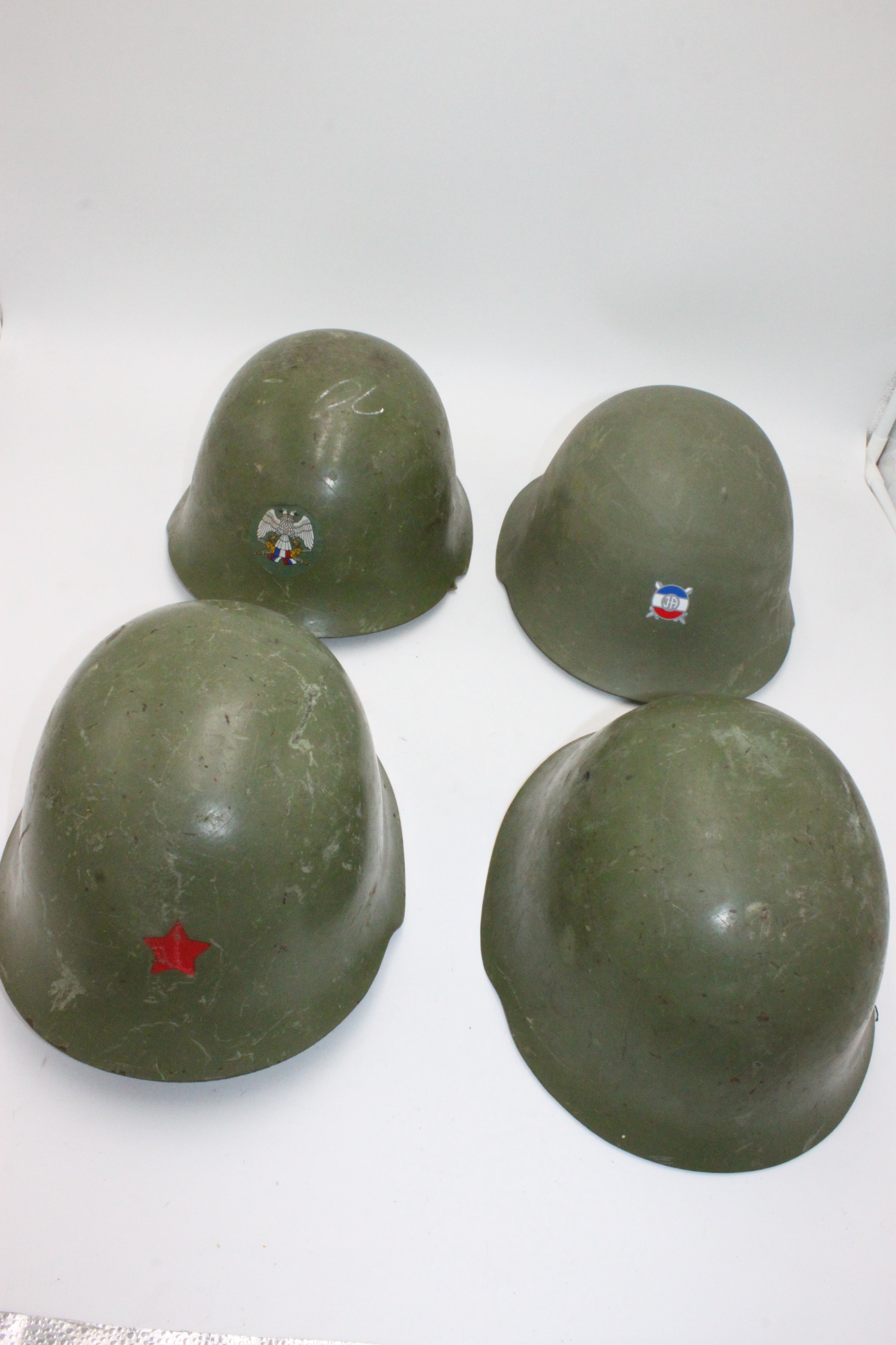 Used Serbian Yugoslav M59/85 Military Surplus Steel Helmet w/ Straps