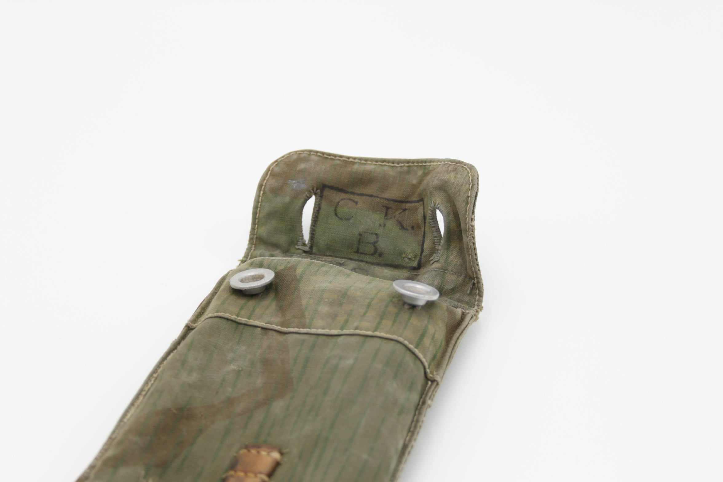 Vintage Swiss Tent Poles and Pegs with Splinter Camo Pouch