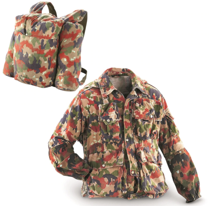 Authentic Swiss Army M70 Alpenflage Parka w/ Backpack Military