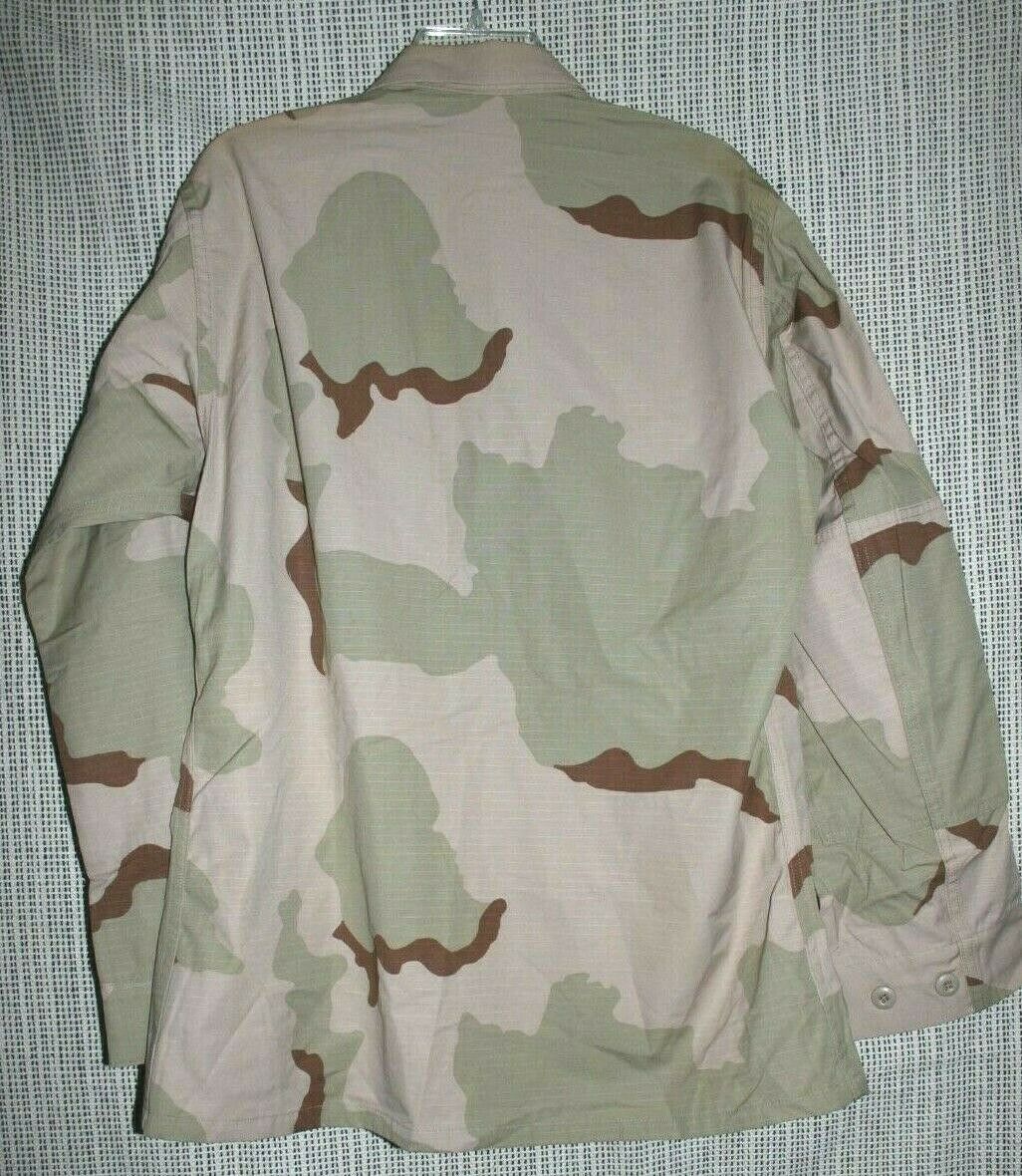 NEW w/ Stains USGI Medium Reg 3 Color Desert Camo Field Combat Shirt BDU Military US Ripstop