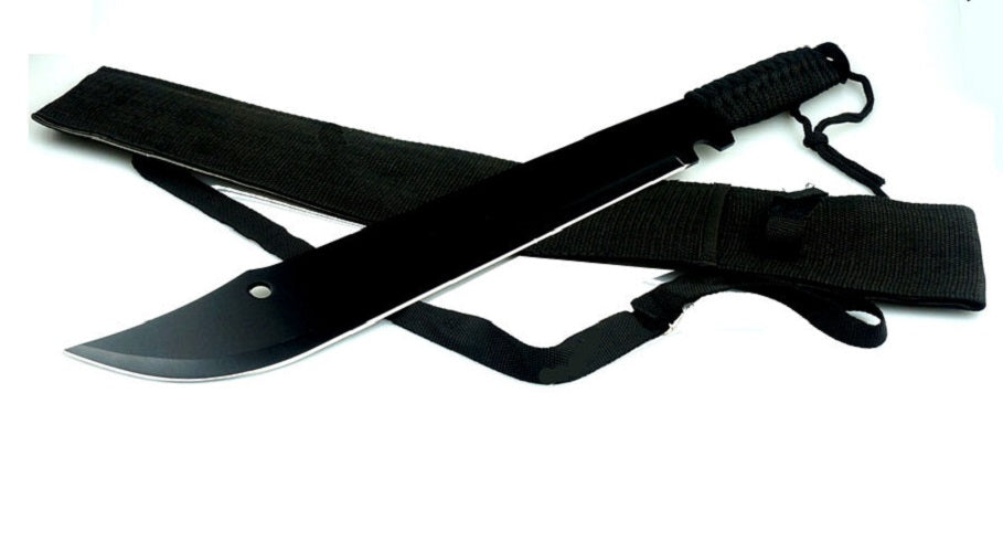 20" Black Machete Knife with Sheath