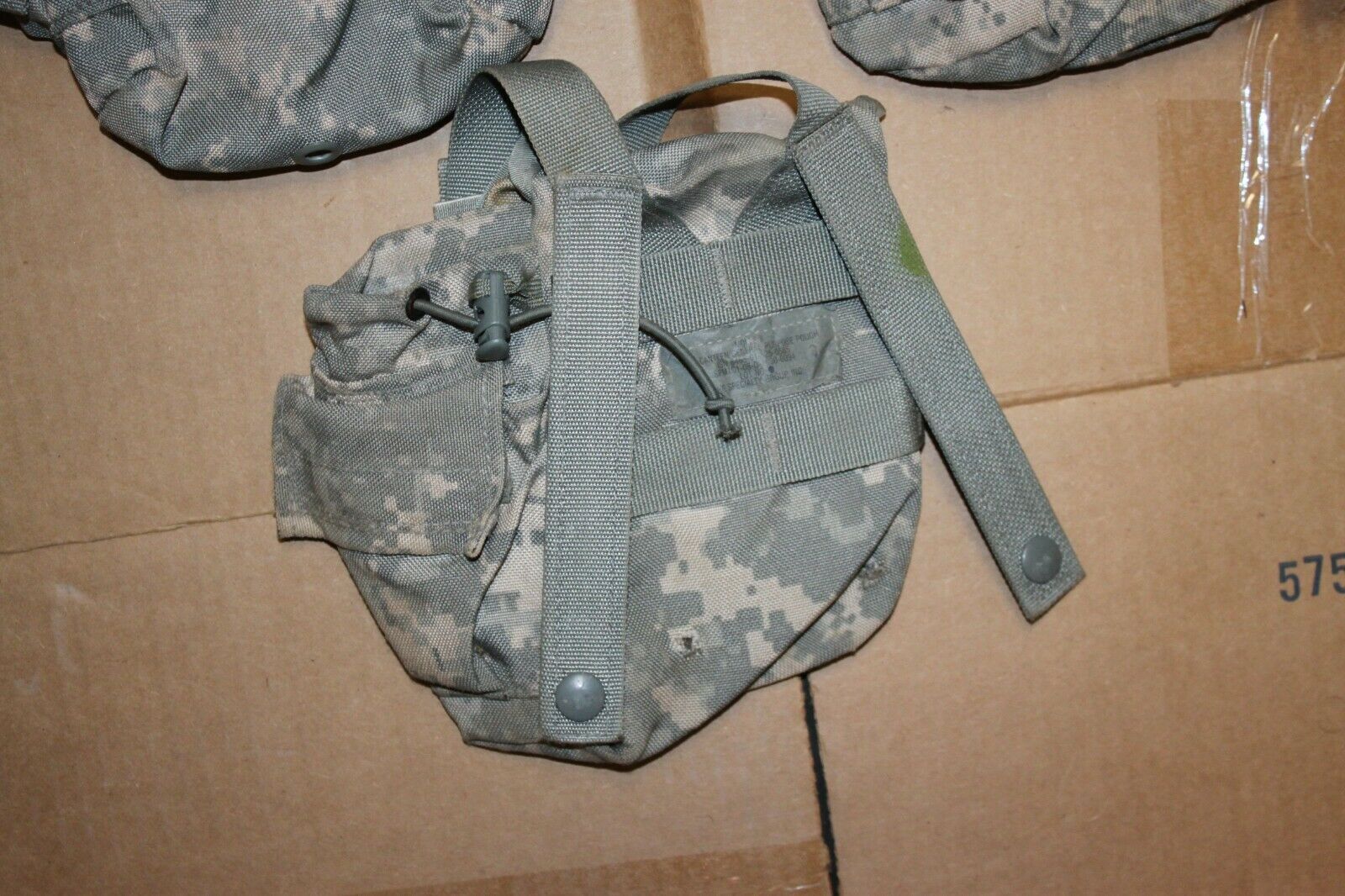 (5) US Military 1 QT MOLLE ACU Camo Canteen Cover Carrier Utility Pouch Damaged