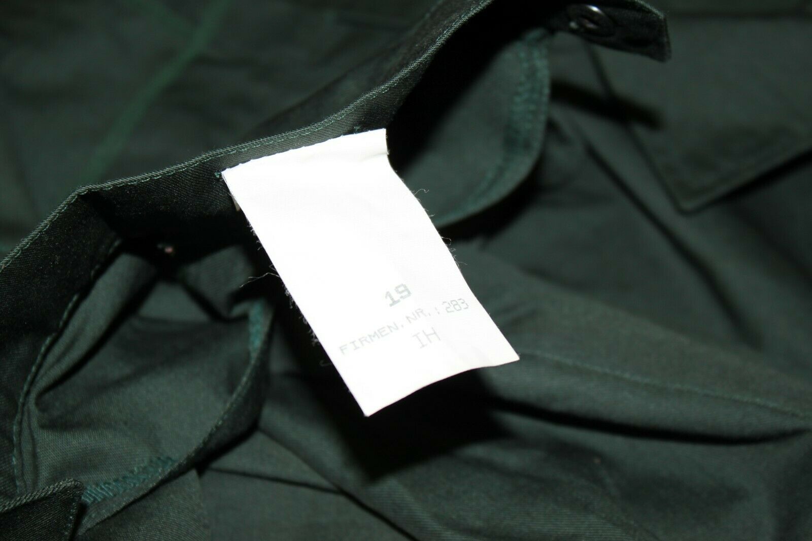 German Military Firmen NR 524 Button Zipper Shirt Medium Officer Green Euro 19