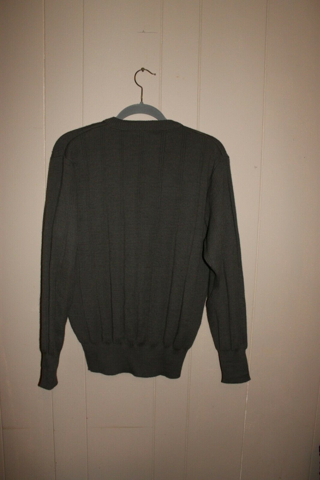 European Military Vintage V-Neck Men's Wool Sweater Officers Dress 48 Large Med (SWA2)