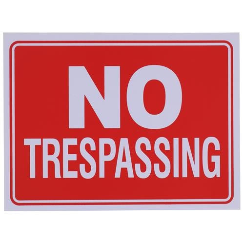 9" x 12" No Trespassing Warning Sign Fence Post Plastic Land Yard NEW