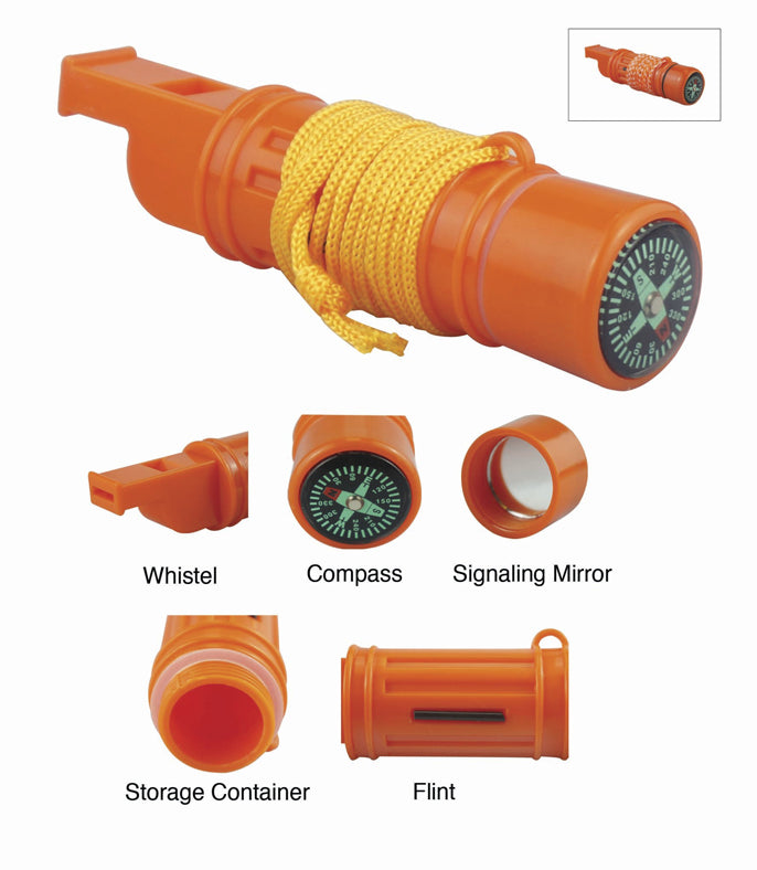 5-IN-1 Orange Survival Whistles