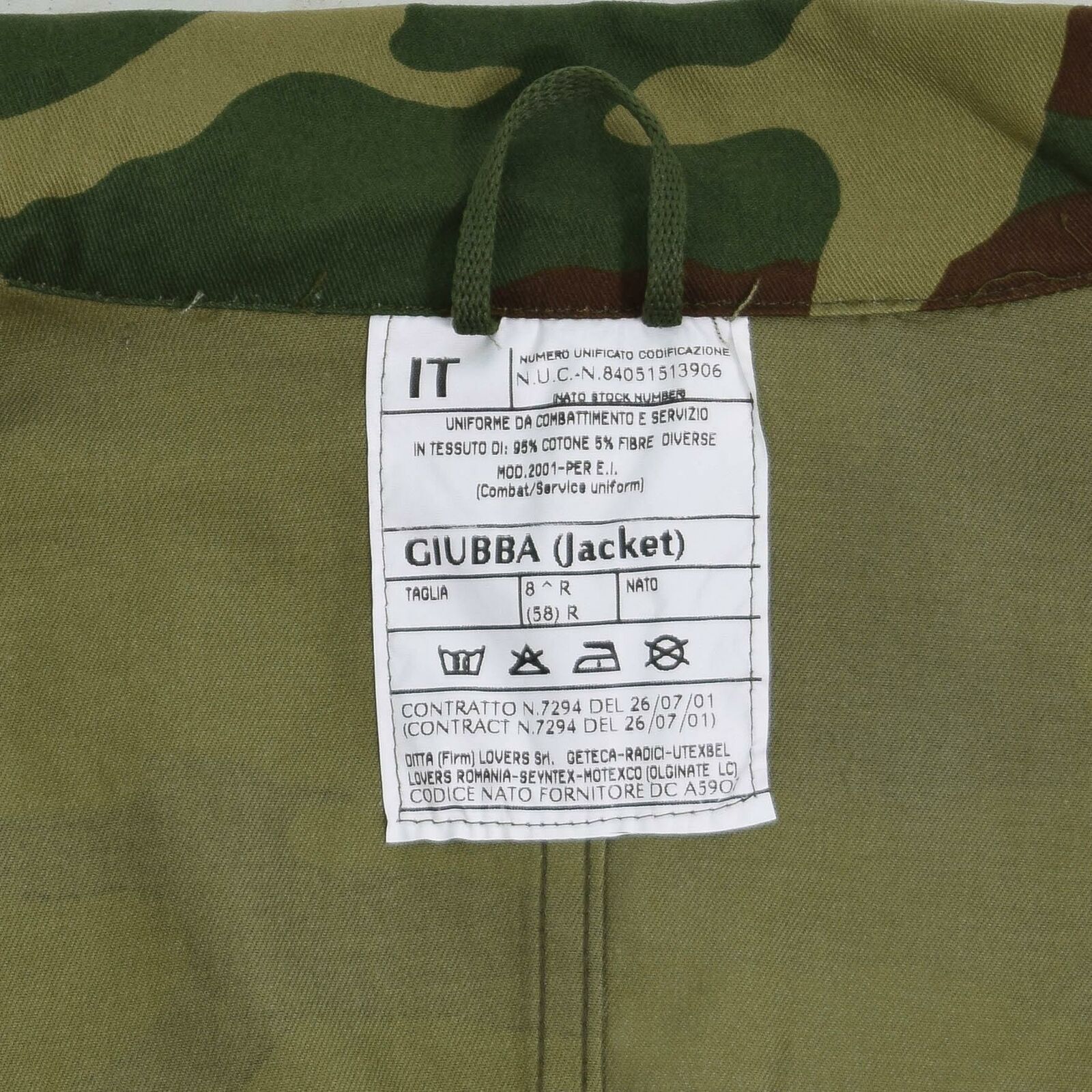 Unissued Italian Woodland Camo Military Shirt