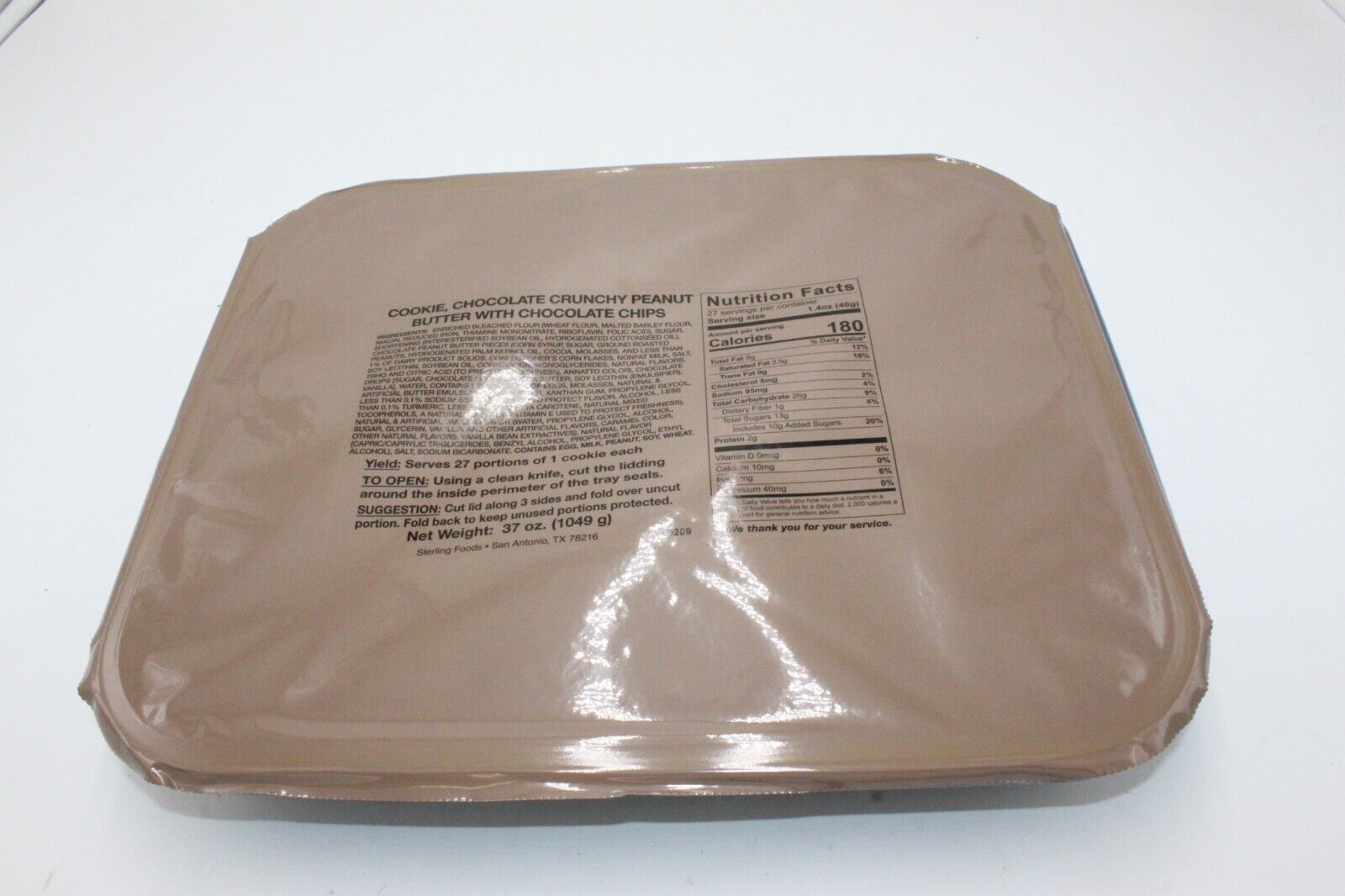 MRE Cookie Chocolate Peanut Butter & Chips Emergency