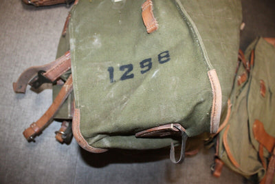 Romanian Military Bag Backpack Pack Canvas Leather