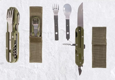 Mil-Tec Stainless Steel Eating Utensil w/ Pouch