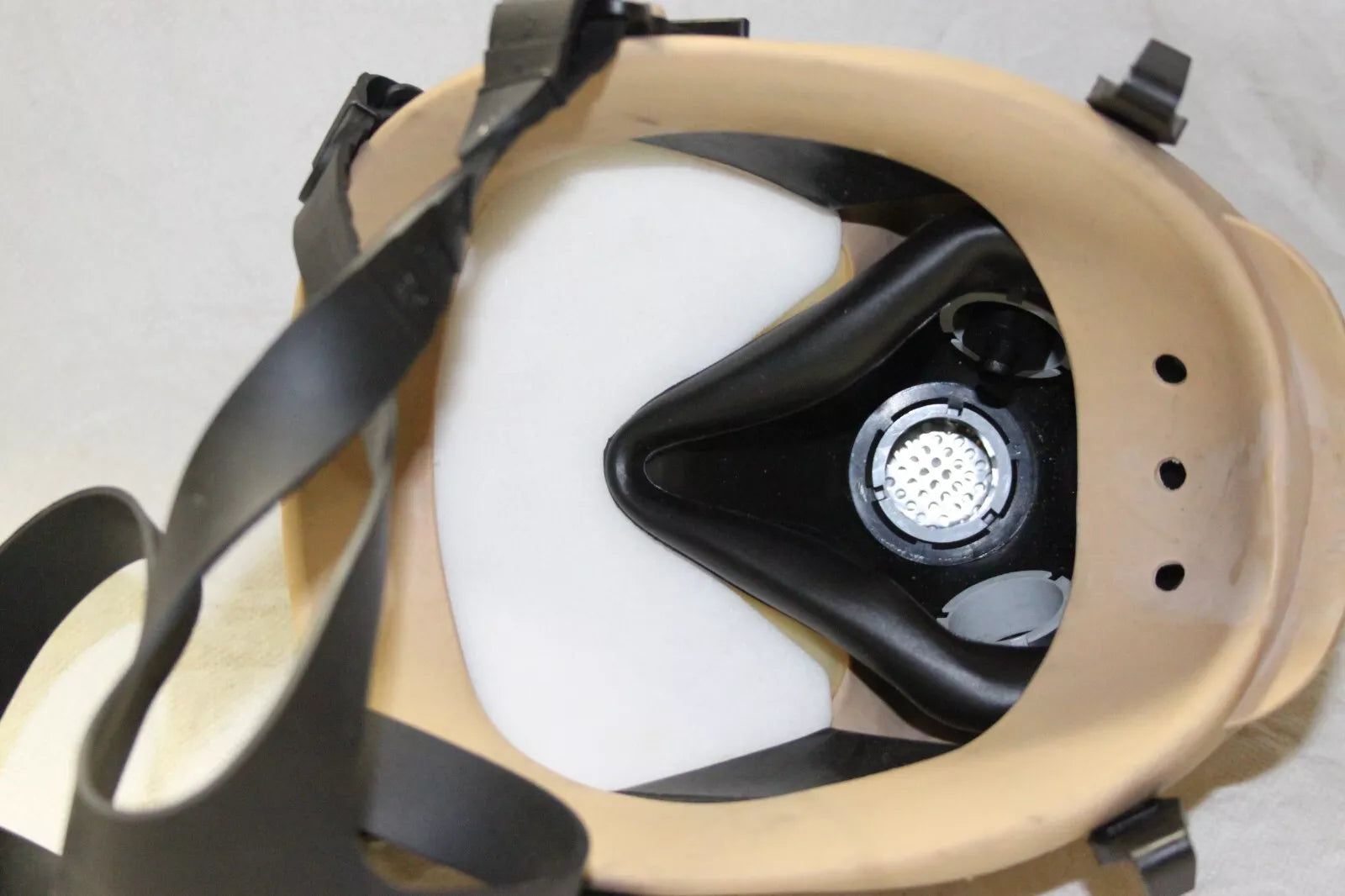 DEFECTIVE TAN French ARF Military Gas Mask