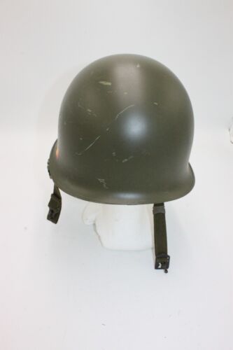 Original Belgian M51 Steel Combat M1 Helmet w/Liner Chinstrap Military Army OD