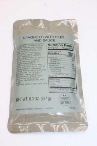 MRE Entree Emergency Food- Various Menus