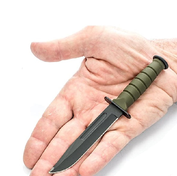 6" Dagger Knife OD Green 3mm S.Steel, Neck Chain & Sheath