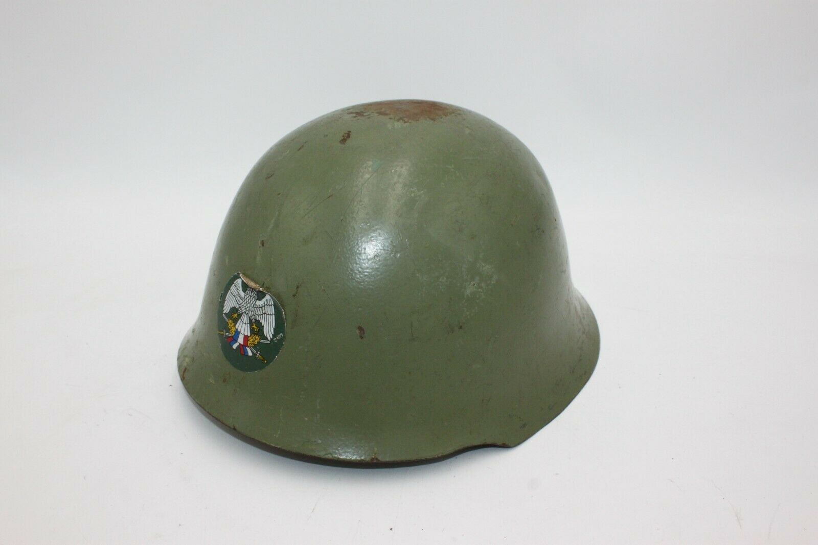 Used Serbian Yugoslav M59/85 Military Surplus Steel Helmet w/ Straps