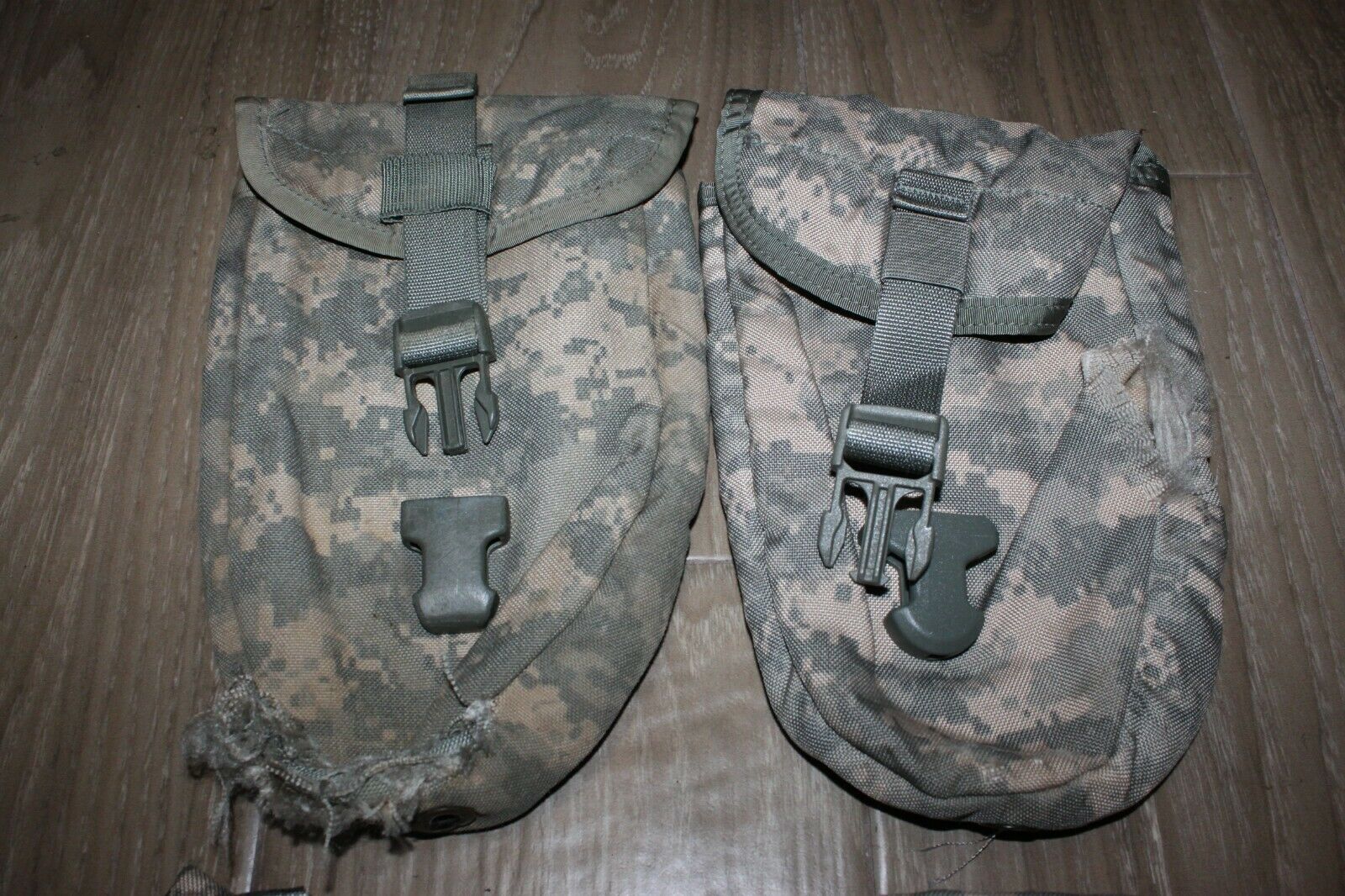 (2) MOLLE Entrenching E-Tool Carrier Pouch ACU Camo Utility Fanny Pack USA Damage
