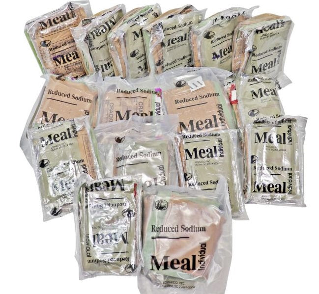 SOPAKCO Individually Sealed Meals Reduced Sodium MRE's Packs of 2 to Case of 16