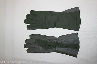 Military Style Pilot Nomex Flight Gloves Green Sage Fire Resistant Leather 11