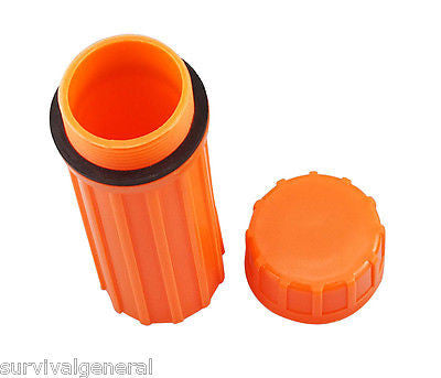 3-In-1 Waterproof Match Container Orange Mirror Flint Storage