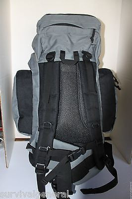 45 Liter Gray Black Camping Hiking Backpack Survival BOB Day Bag Pack Emergency