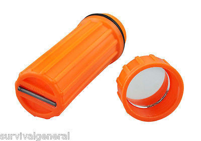 3-In-1 Waterproof Match Container Orange Mirror Flint Storage