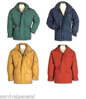 Men's M-65 Style Winter Coat Jacket Blue Mustard Green