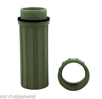 3-In-1 Waterproof Match Container Storage OD Green Mirror Striker Holder