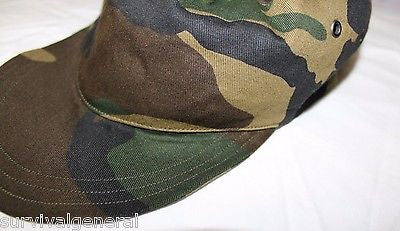 NEW Italian Italy Army Field BDU Hat Cap Geen Woodland Camo Men's Medium-Large