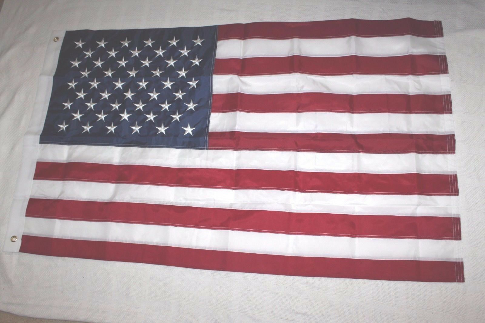 NYLON 3’x5’ US FLAG 50,000 STITCH EMBROIDERED STARS & STRIPES BRASS GROMMETS