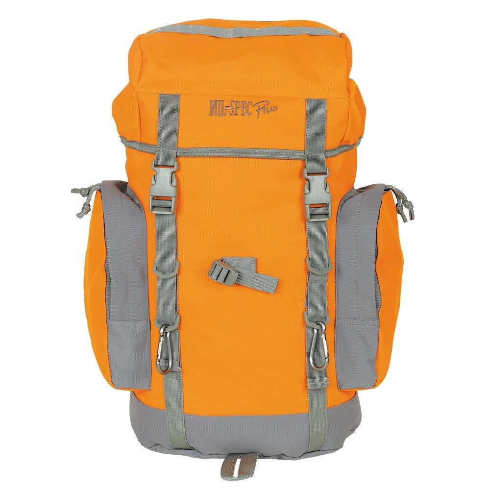 Mil-Spec Adventure Gear Mil-Pack 25 Liter Camping Survival Hiking Backpack Pack (Orange/Gray)