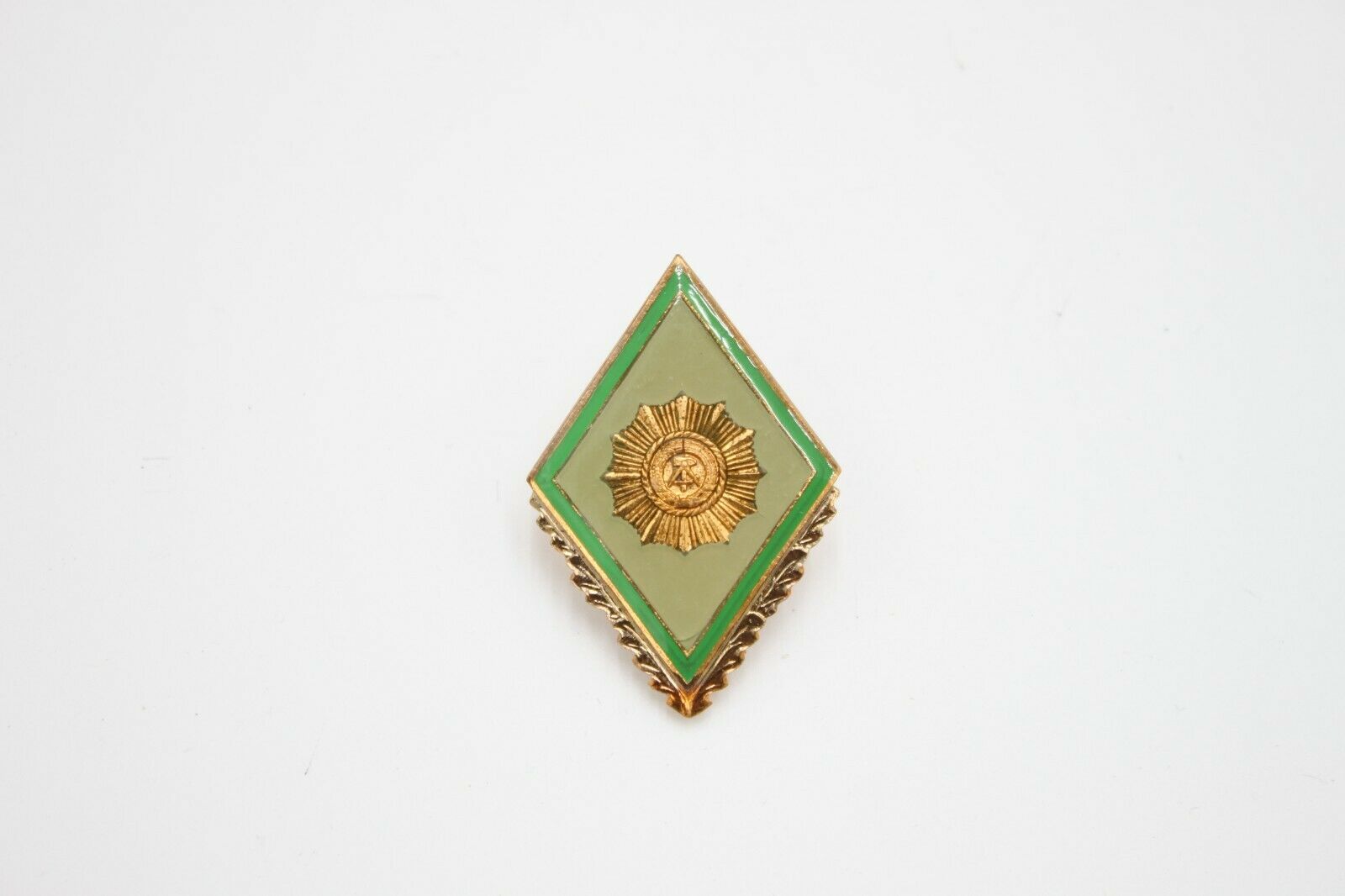 Vintage East German Officer Military Academy Badge Screwback MDI School Pin Army